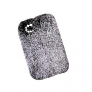 Gray Soft Rabbit Fur Iphone Case Cover For 4 4s
