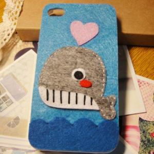 Cloth Love Heart Dolphin Whale Case For Iphone 4..