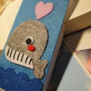 Cloth Love Heart Dolphin Whale Case For Iphone 4..